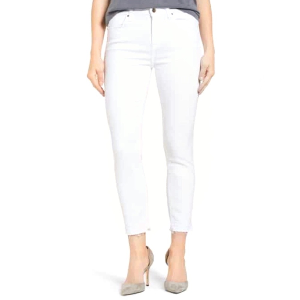 PAIGE Verdugo Crop White Skinny Jeans!